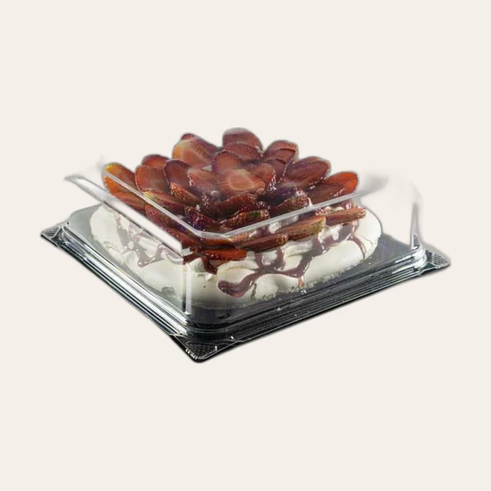 غطاء عبوة تورتة وسط شفاف 25*25 PET (HLGT-250)