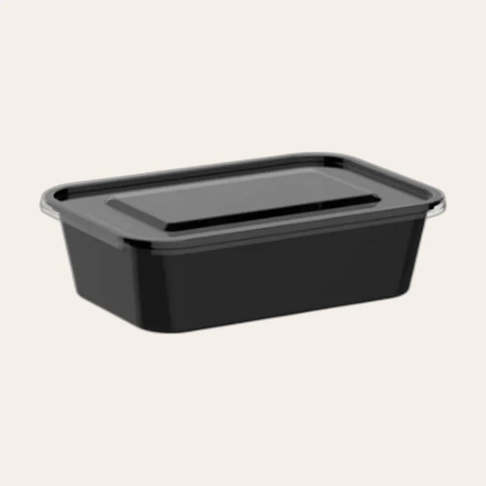عبوة ثلاجه و ميكروويف 750 CC اسود و ابيض بالغطاء (MW 750 ml)