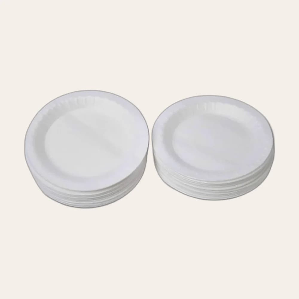 Round Foam Plate Small White (RT-1)
