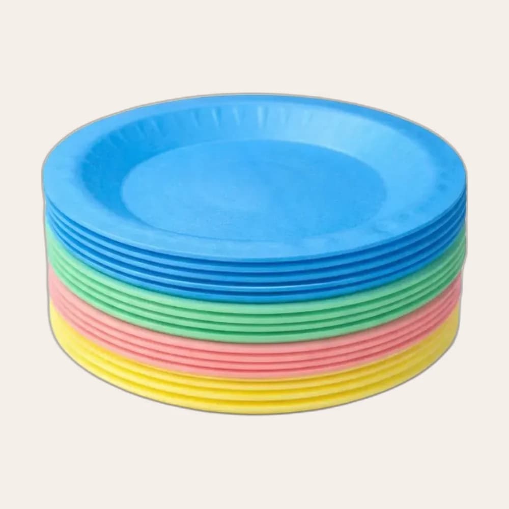 Round Foam Plate Large Coloured (RT-2)